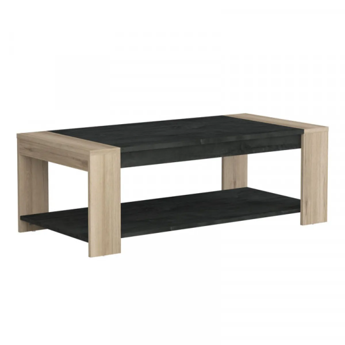 Comparer les prix de Dansmamaison Table Basse DANIEL - Chêne/Gris
