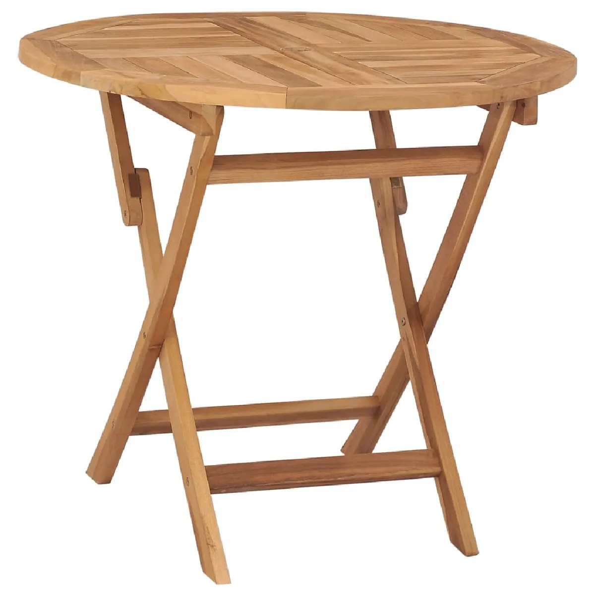 vidaXL Table pliable de jardin 85x76 cm Bois de teck solide - vue 2