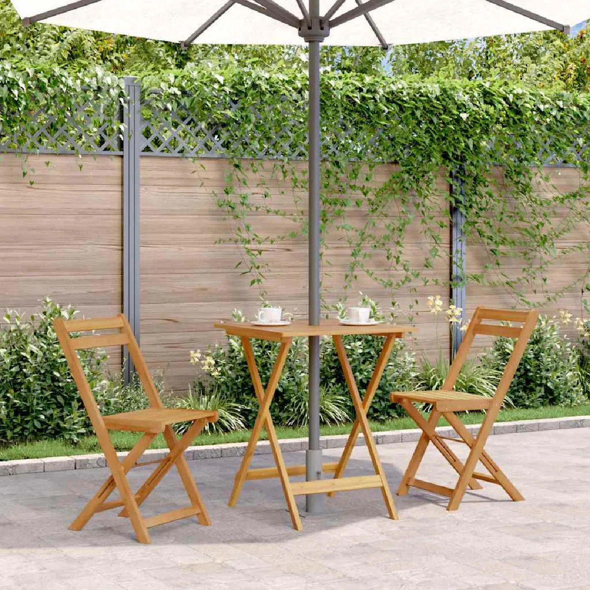 vidaXL Table pliable de jardin Bois d'acacia - vue 5