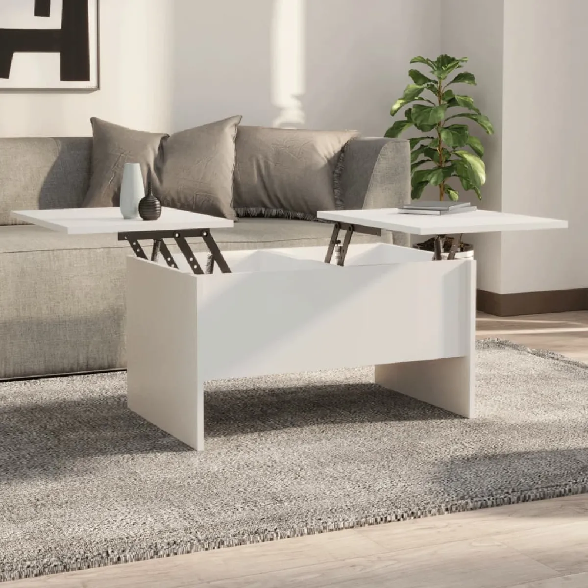 Vidaxl Blanc Table Basse - 80X50 Cm