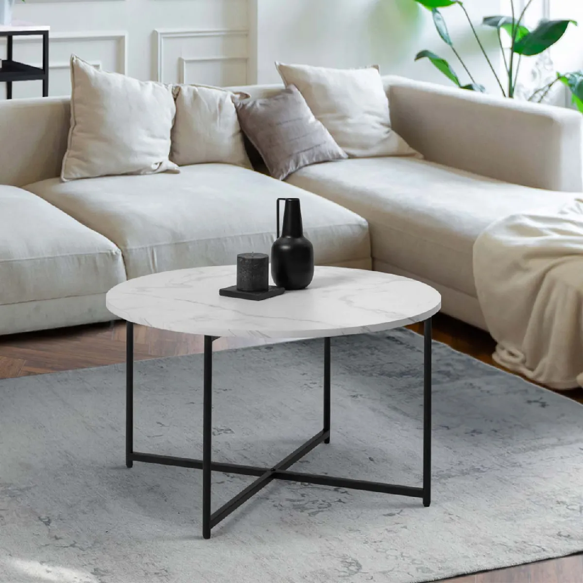 Comparer les prix de Table Basse ALASKA 70 cm Marbre