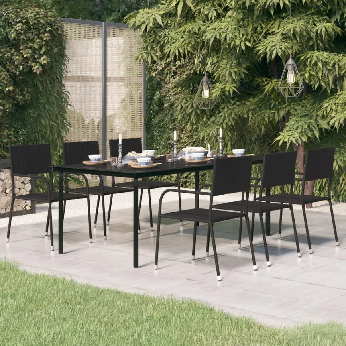 vidaXL Table à dîner jardin 200x100 cm - vue 1