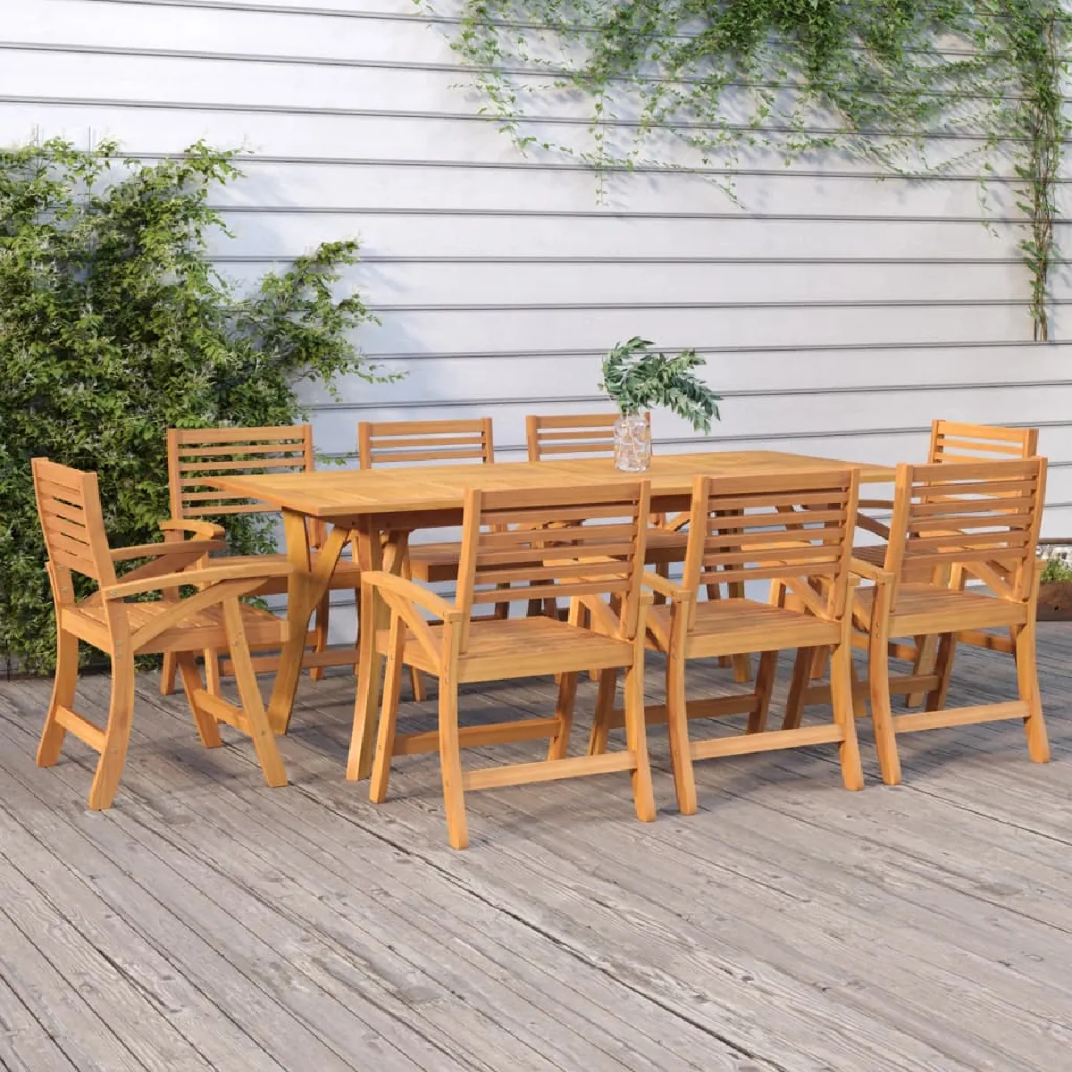 vidaXL - Table de jardin - Bois d'acacia - 200x90x75 cm - Image 3