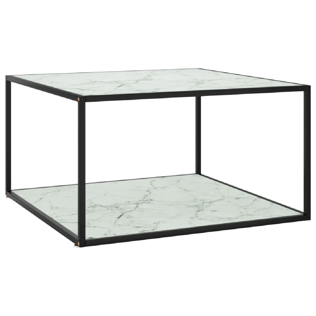 Comparer les prix de Maison Chic Table basse - Noir et verre marbre blanc