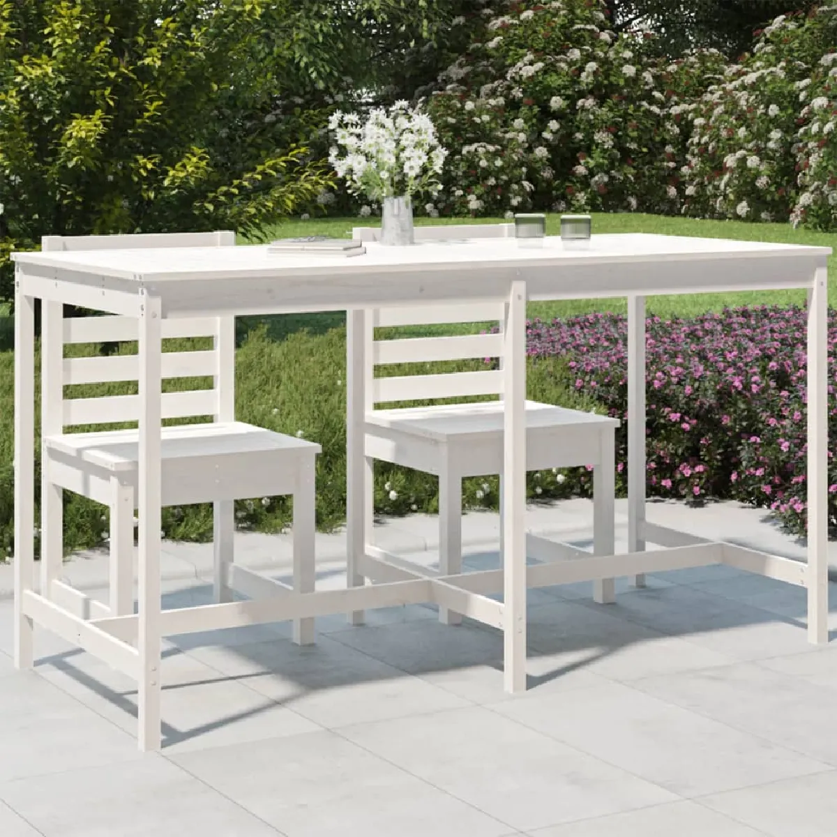 vidaXL Table de jardin bois massif de pin