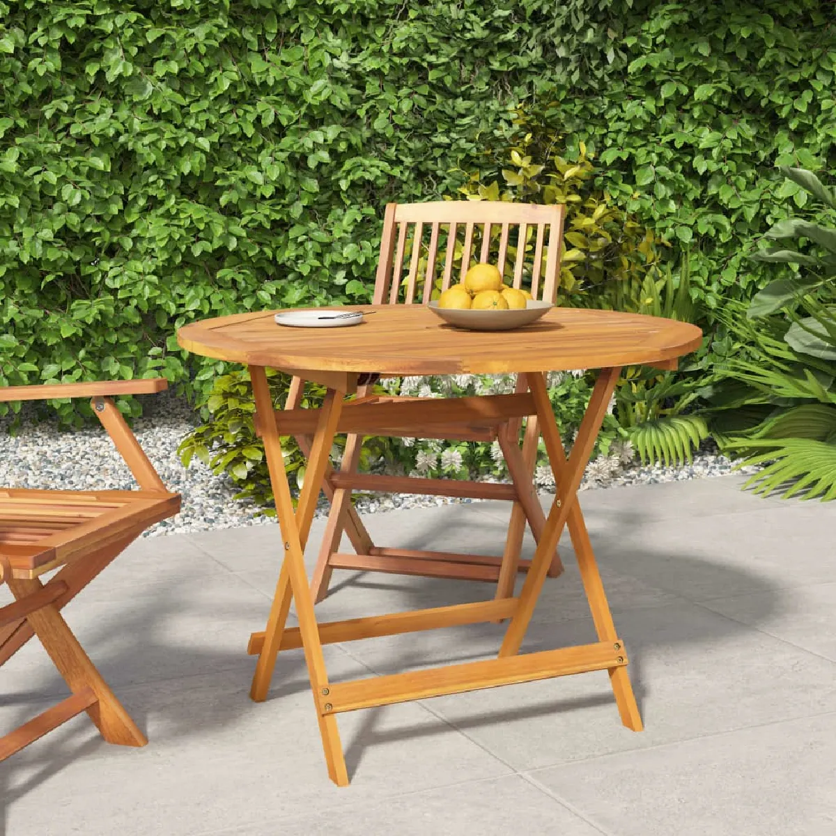 vidaXL Table pliable de jardin Bois d'acacia - vue 3