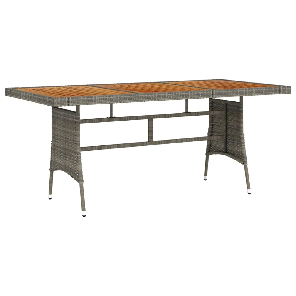 vidaXL Table de jardin 160x70x72 cm Résine tressée et acacia - vue 2