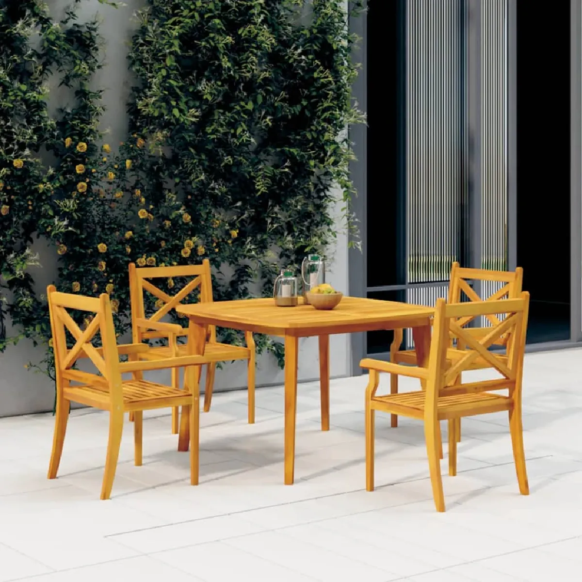 VIDAXL Table de jardin 110x110x75 cm acacia