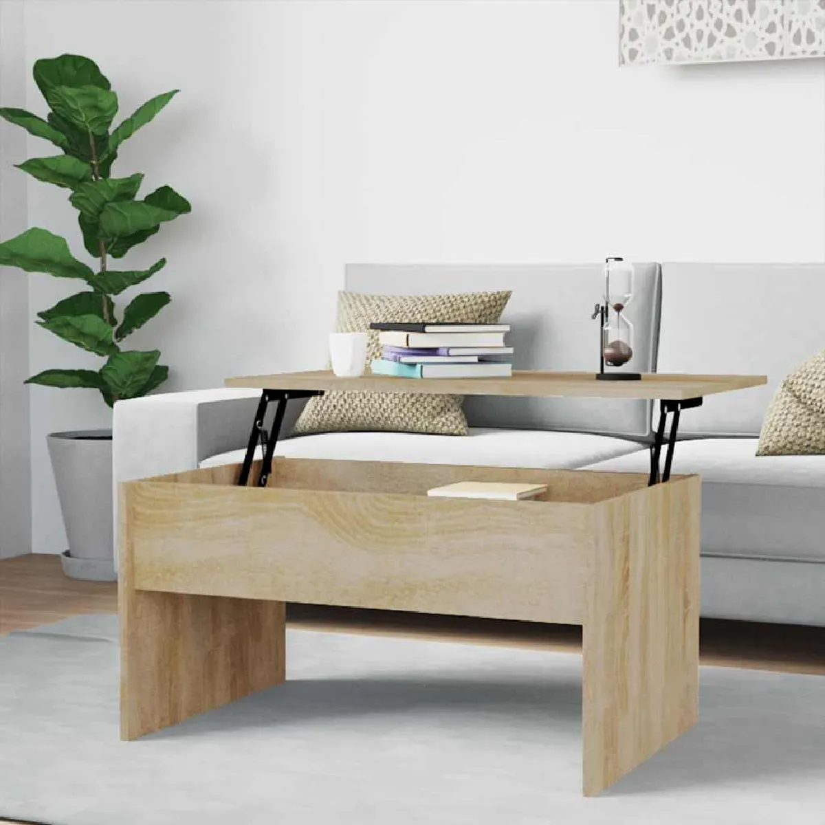Non Communiqué Chêne Sonoma Table Basse 80X50,5X41,5 Cm Bois D Ingénierie - Image 3