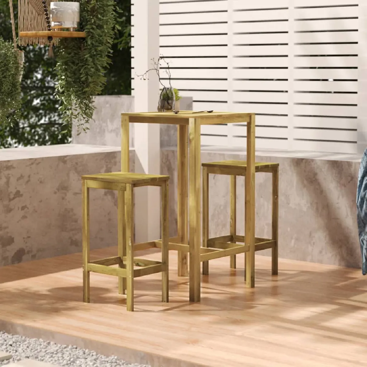 vidaXL Table de bar 60x60x110 cm Pin