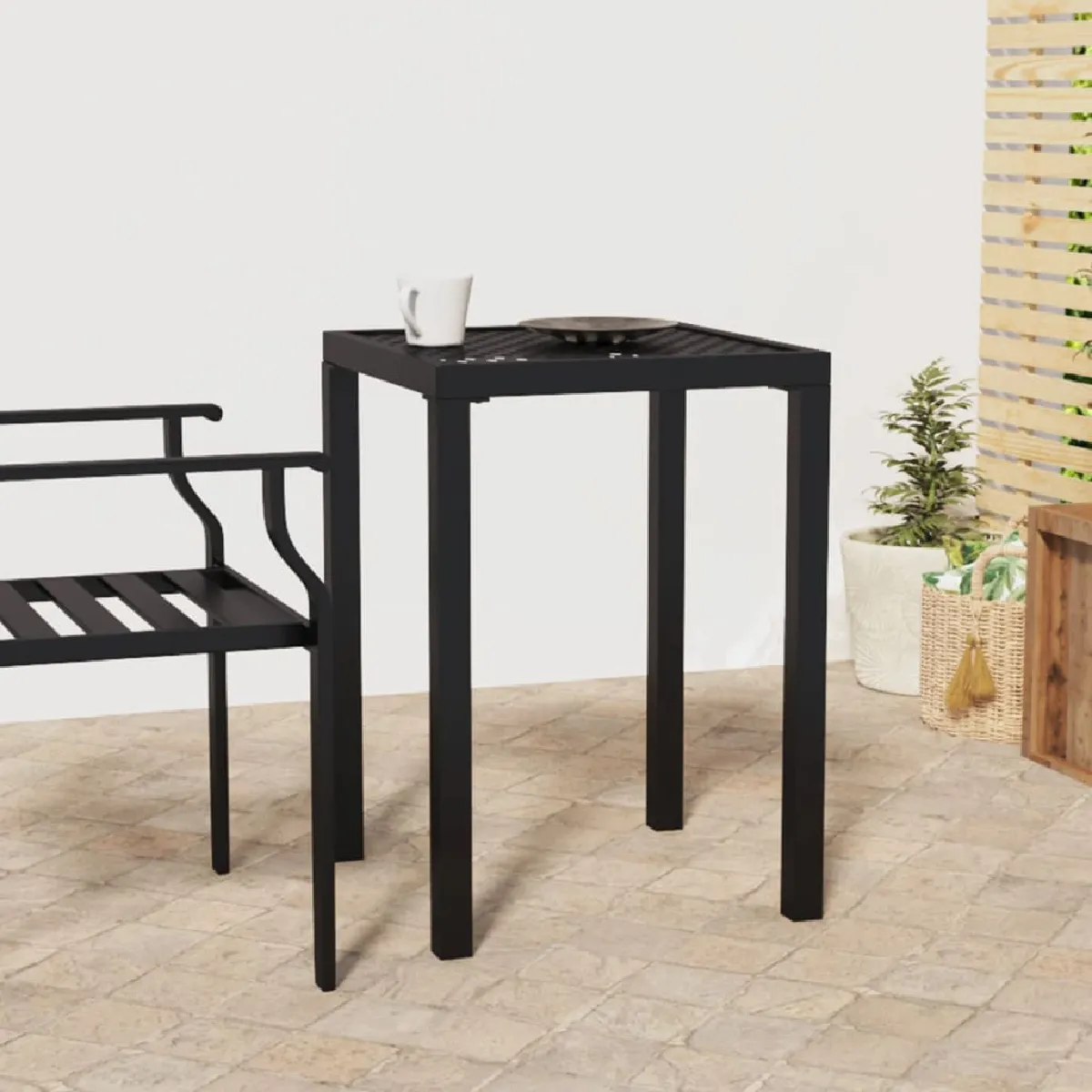 vidaXL Table de jardin en acier