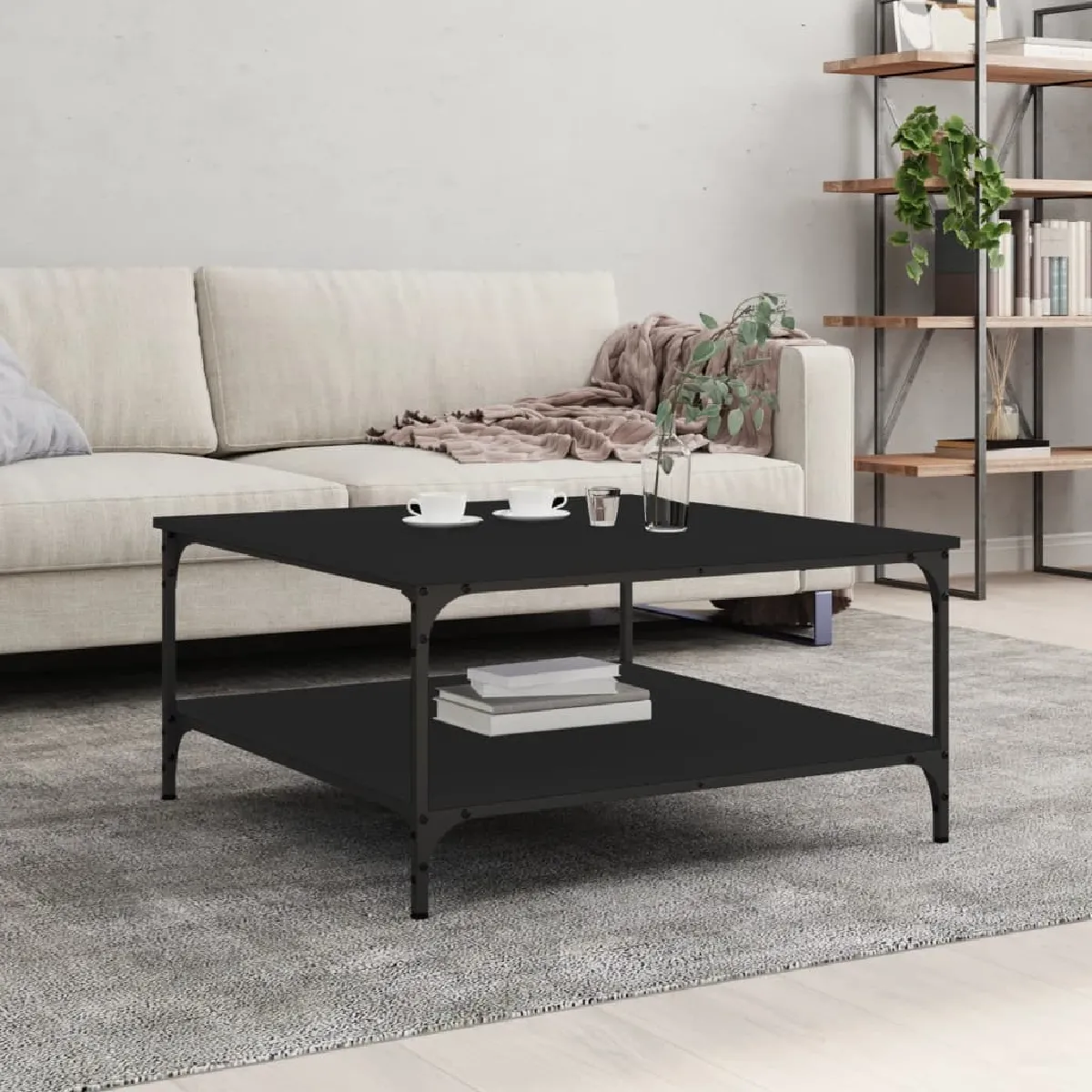 Comparer les prix de Maison Chic Table Basse Noir 80x80x40 - MN12435