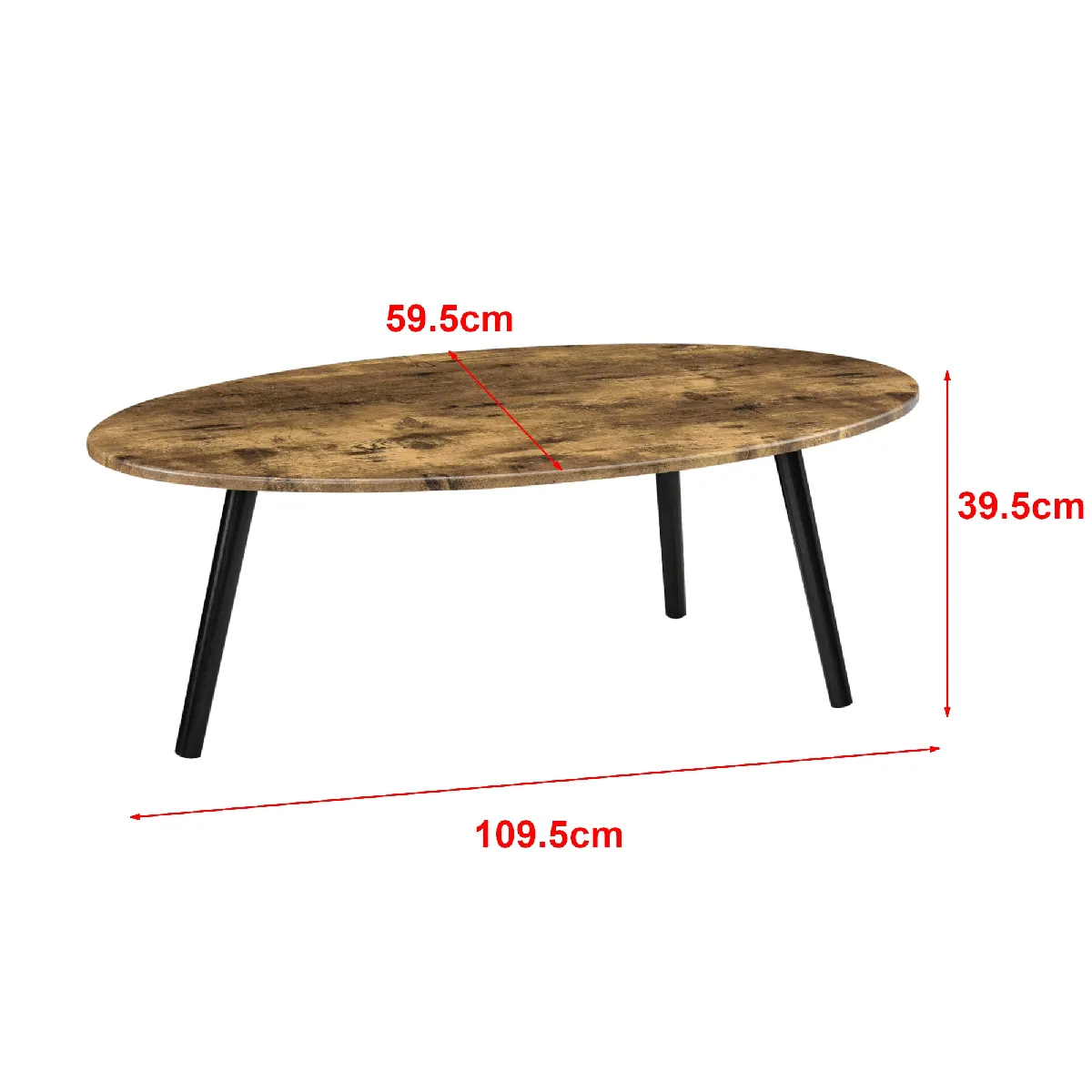 Comparer les prix de Table basse bois foncé 110 x 60 x 40 cm