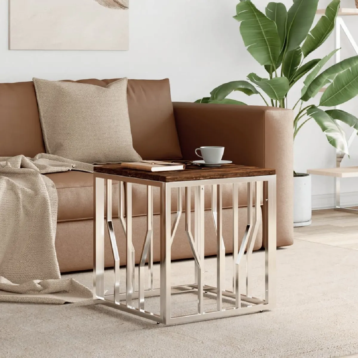 Meilleurs prix pour Maison Chic Table basse aluminium vintage