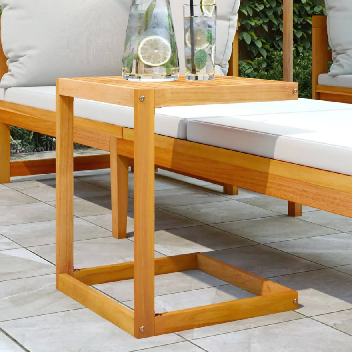 VIDAXL Table en forme de C acacia - vue 1