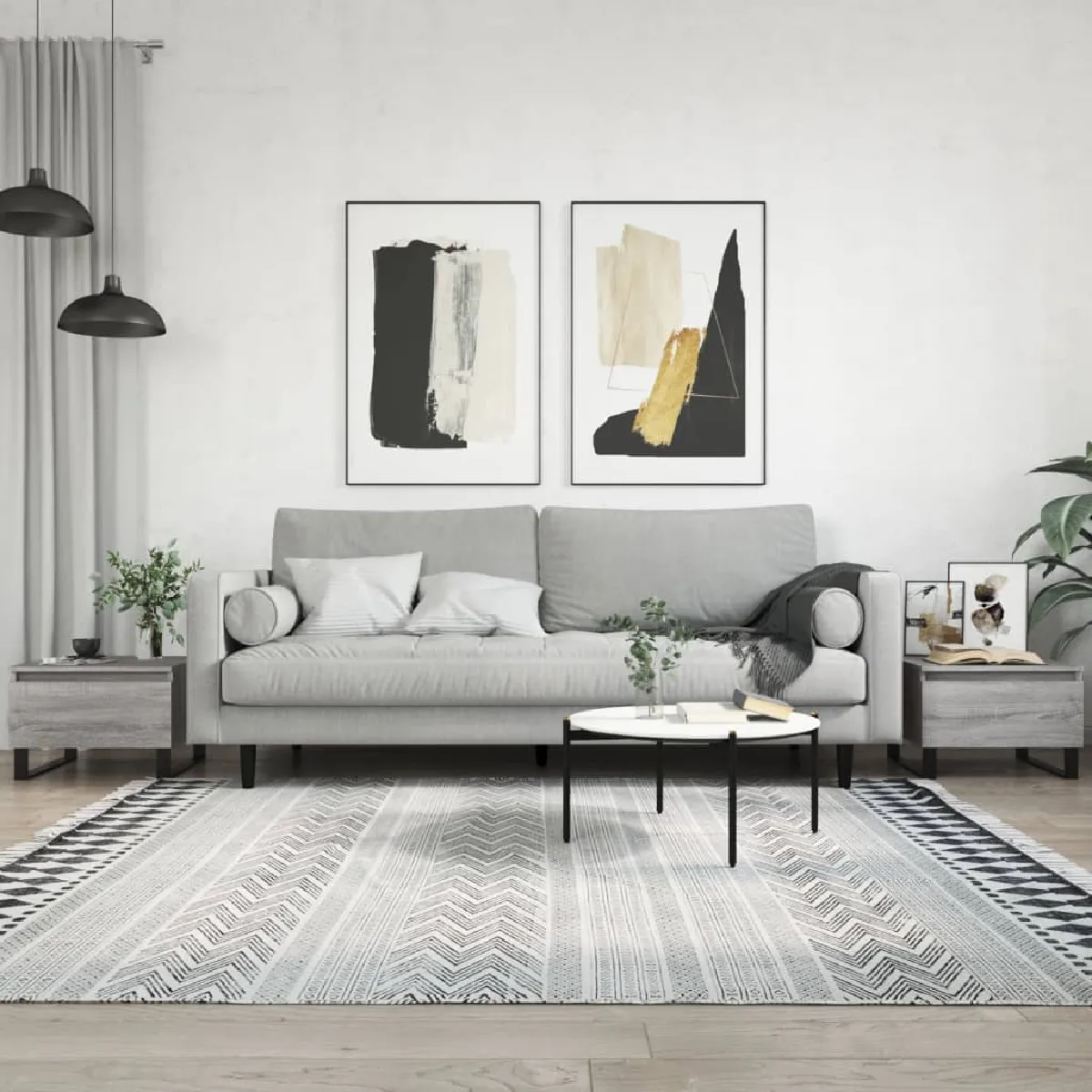 Vidaxl Gris 2 Tables Basses - Sonoma