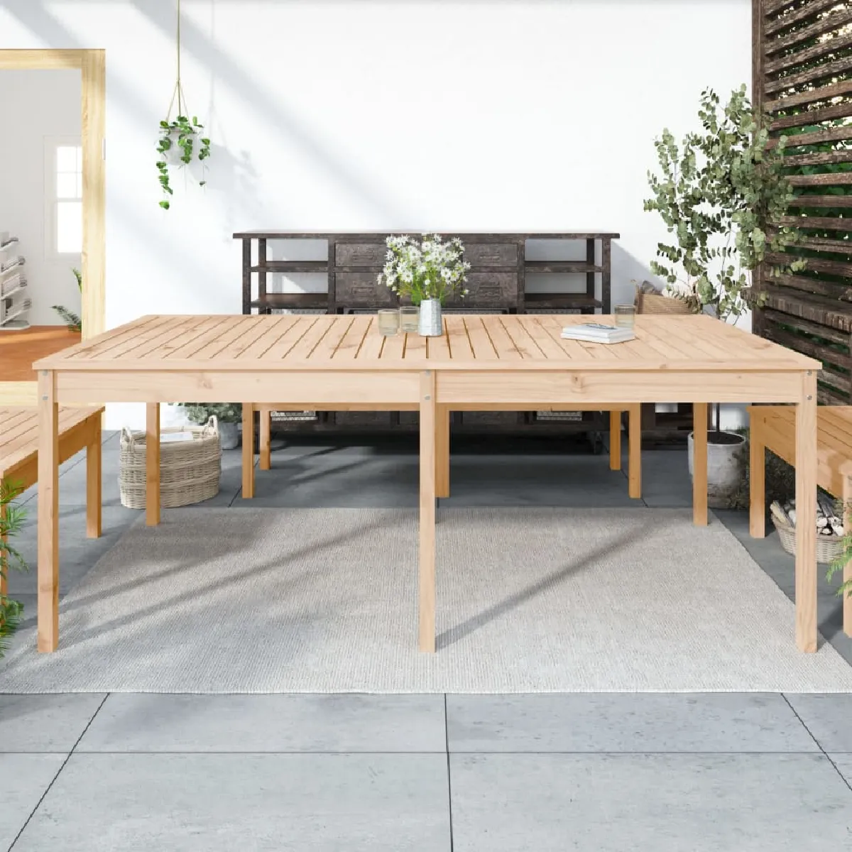 vidaXL Table jardin 203x100 Pin massif - vue 2