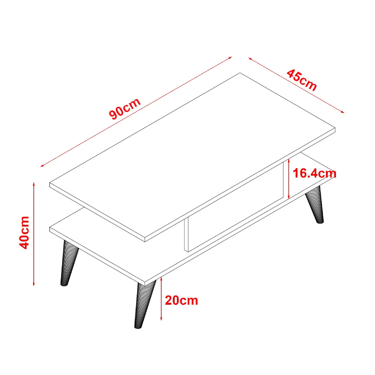 Comparer les prix de Table basse - Espace de rangement blanc