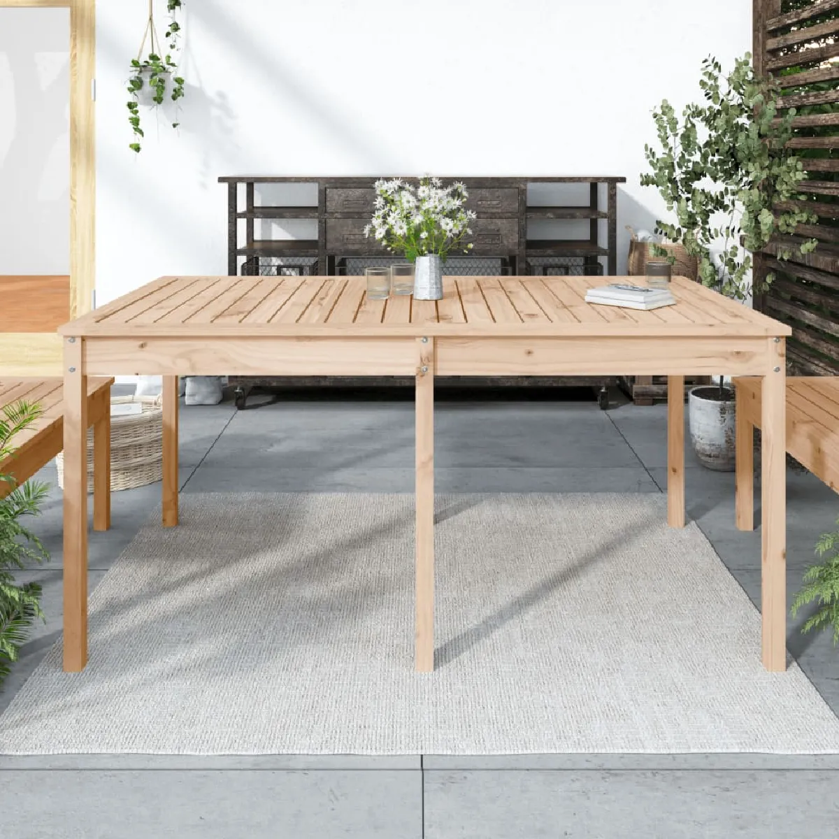 VIDAXL Table de jardin 159 5x82 5x76 cm Bois massif de pin - vue 2