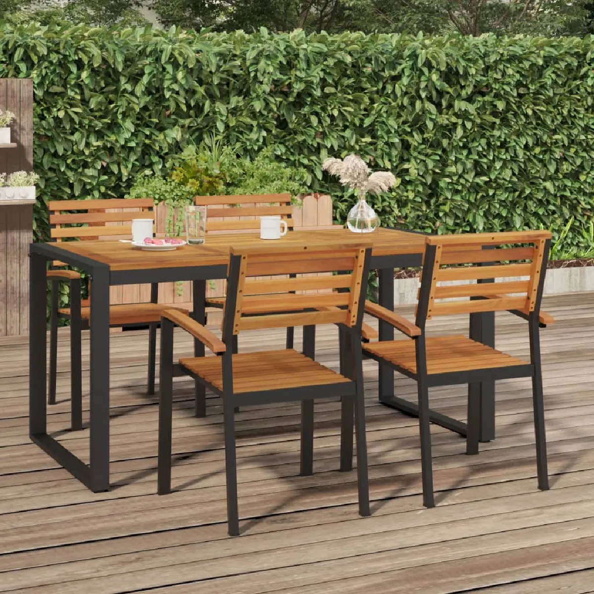 vidaXL Table de jardin Bois d'Acacia - vue 5
