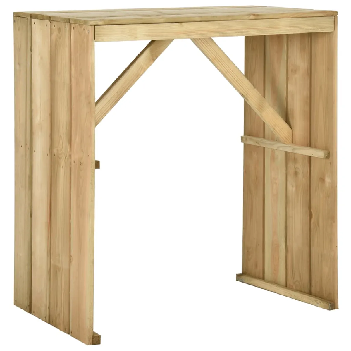 vidaXL Table de bar bois de pin imprégné