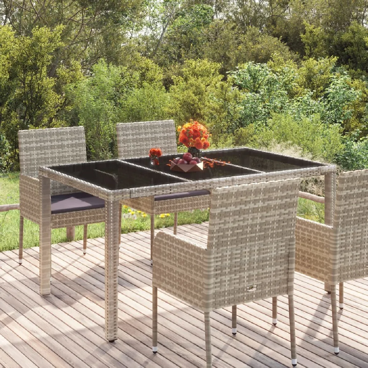 Table de jardin vidaXL Verre 150x90x75 cm