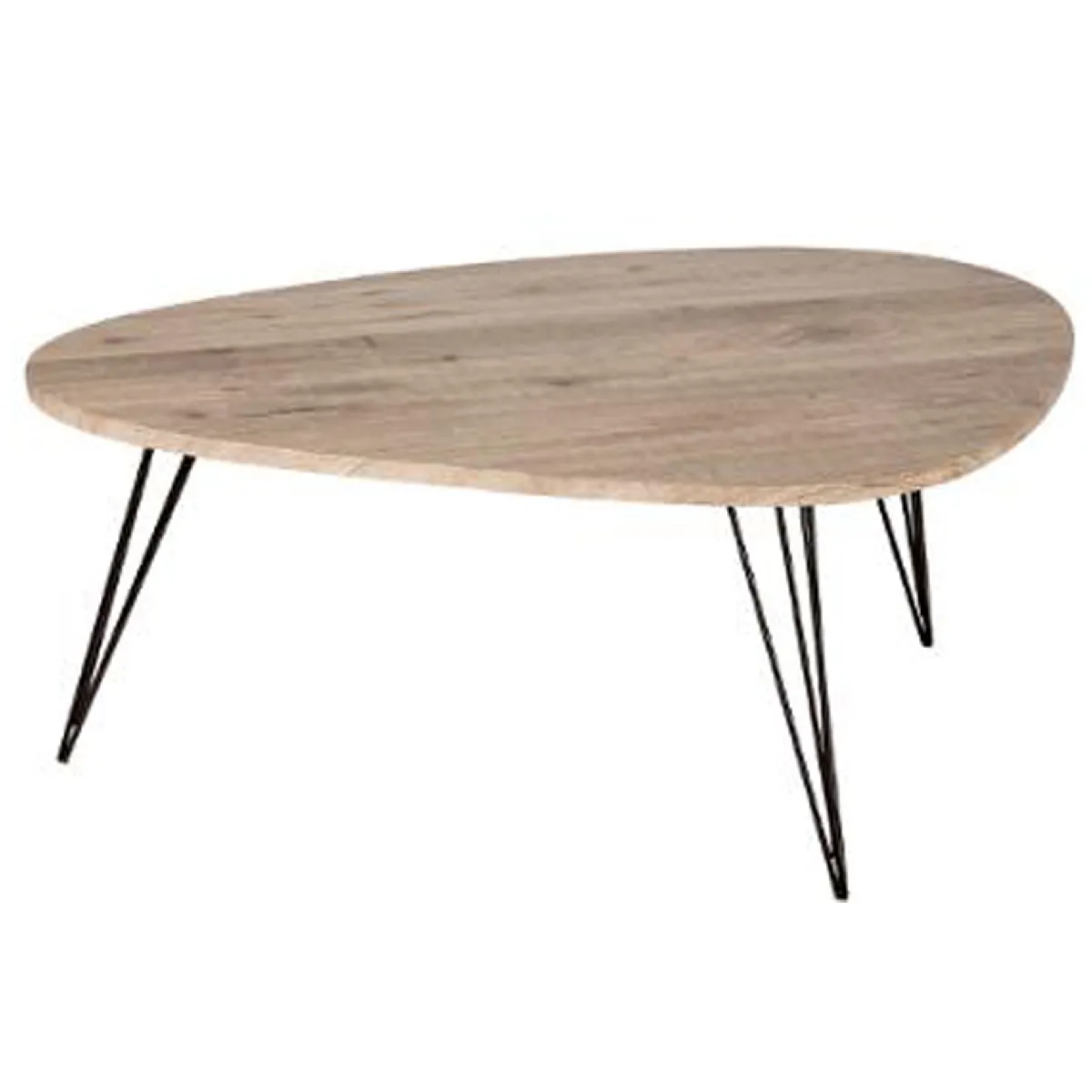 Comparer les prix de pegane Table basse simple - MDF/PVC/Fer - Marron