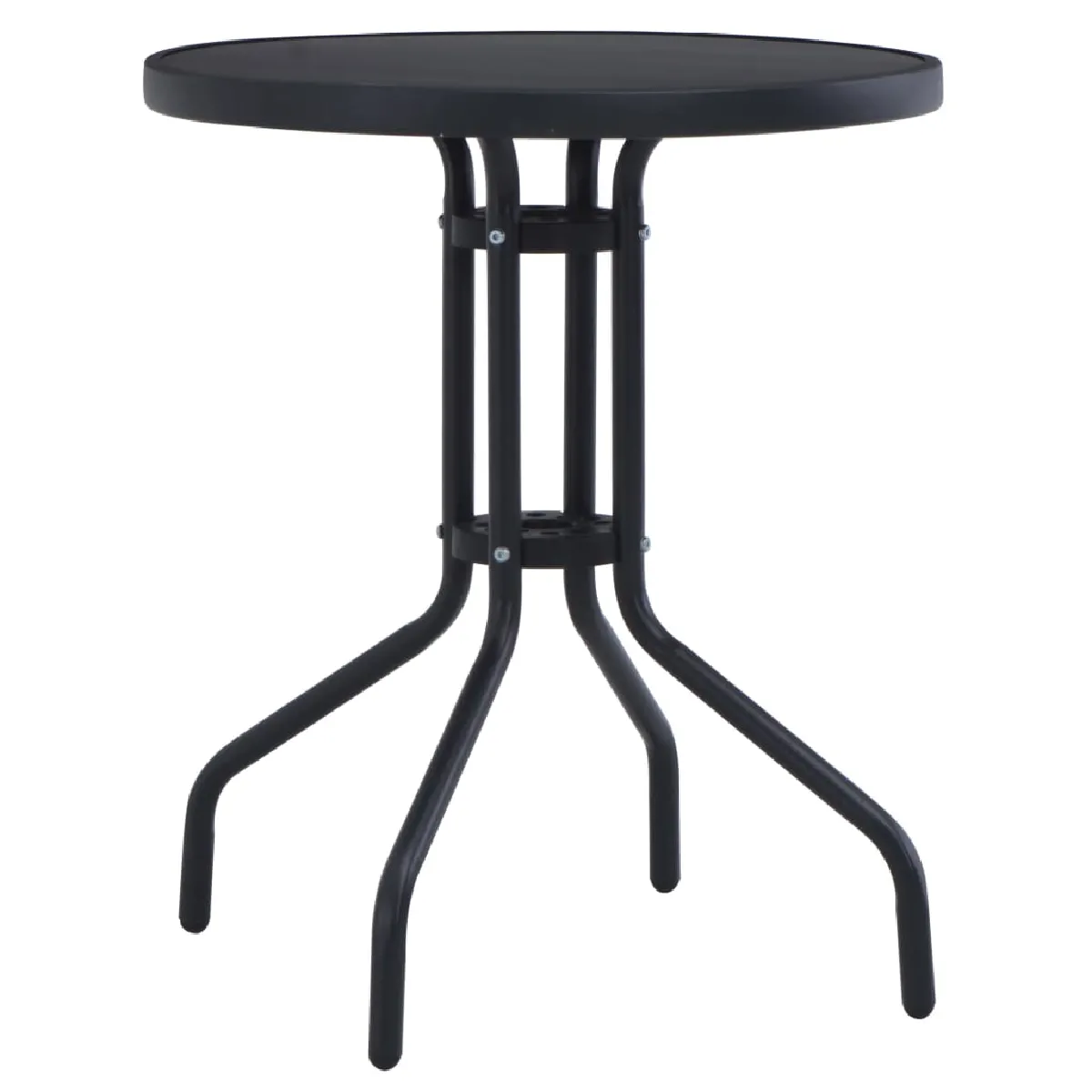vidaXL Table de jardin ronde 60 cm Acier et verre