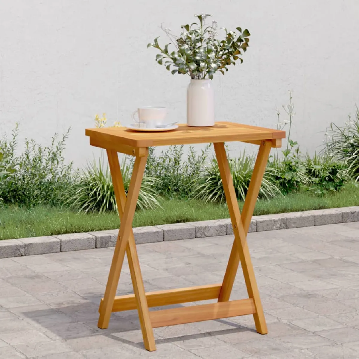 vidaXL Table pliable de jardin 50x36x60 cm Bois d'acacia - vue 2