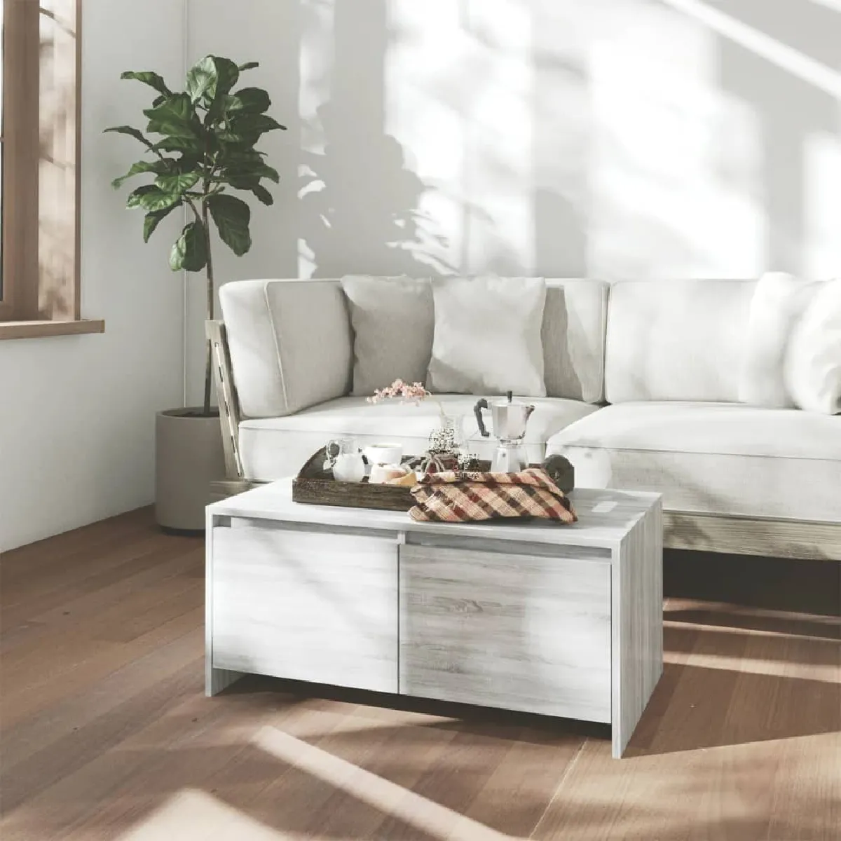Non Communiqué Sonoma Gris Table Basse 90X50x41,5 Cm Bois D Ingénierie - Image 3
