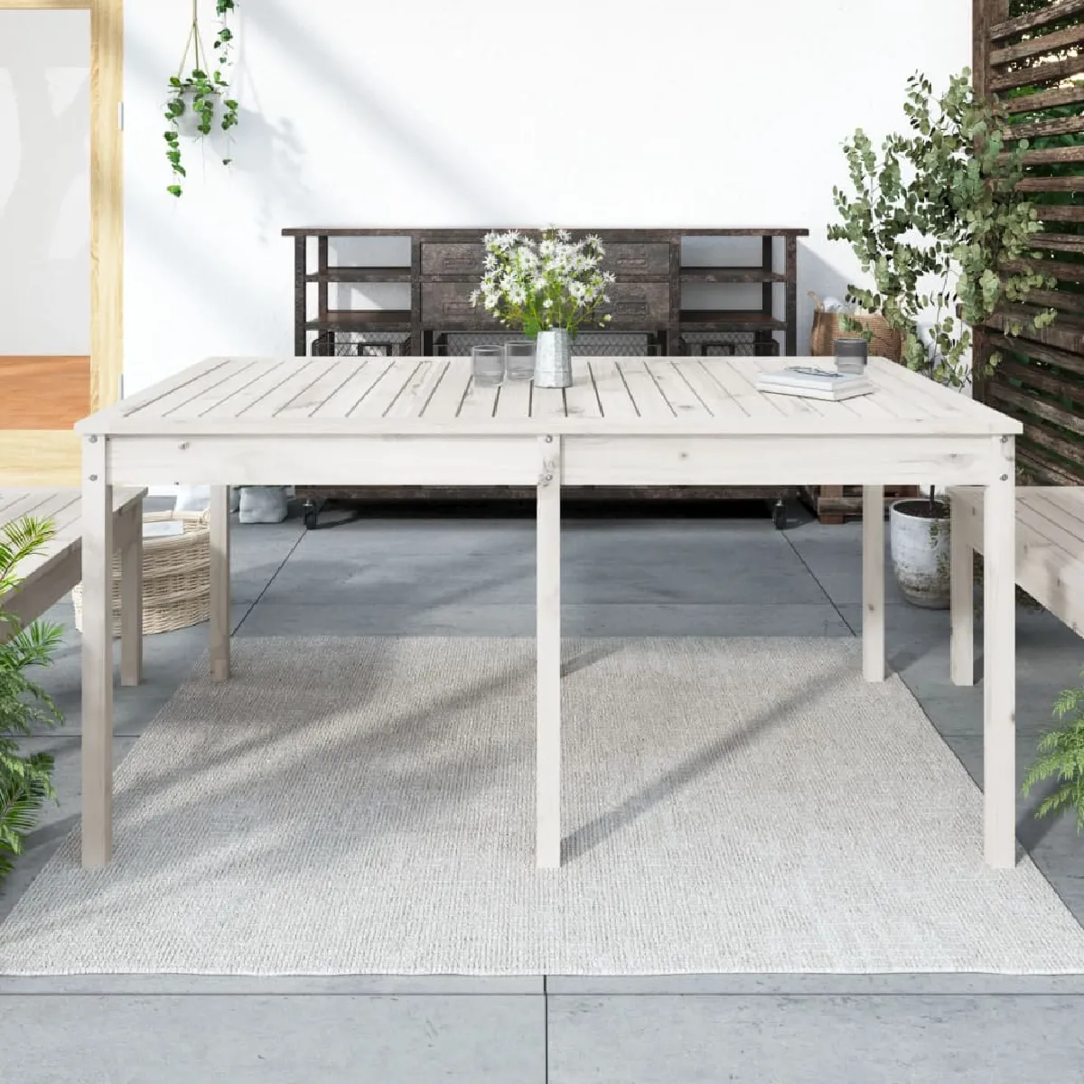 Vidaxl Blanc Table De Jardin