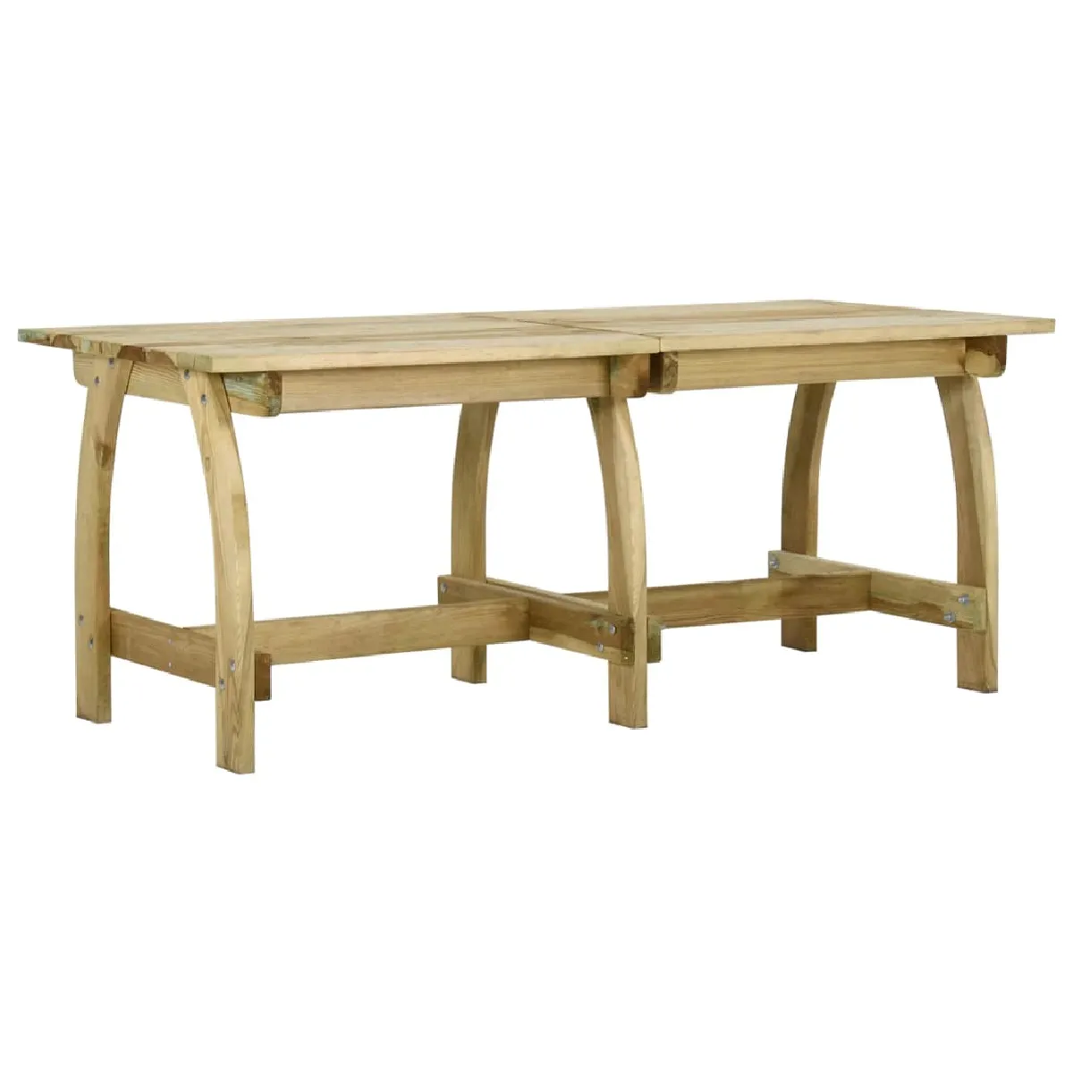 vidaXL Table de jardin 220x74x75 cm Bois de pin imprégné - vue 2