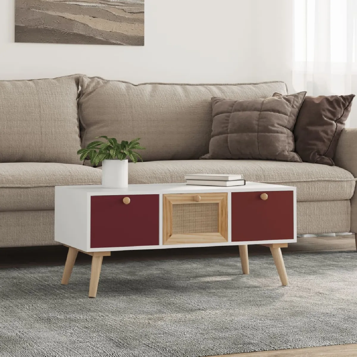 VidaXL Table Basse avec Tiroirs