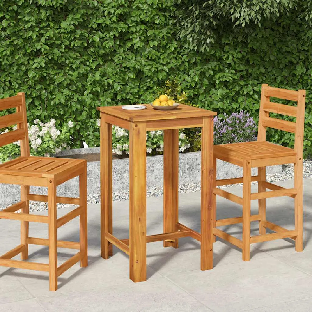 VIDAXL Table de bar de jardin 60x60x105 cm Bois d'acacia solide - vue 2