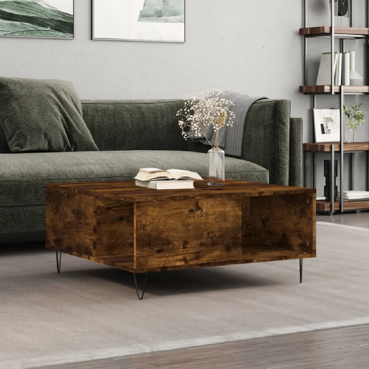 VIDAXL - Table basse - Chêne fumé - 80x80x36,5 cm - Image 3