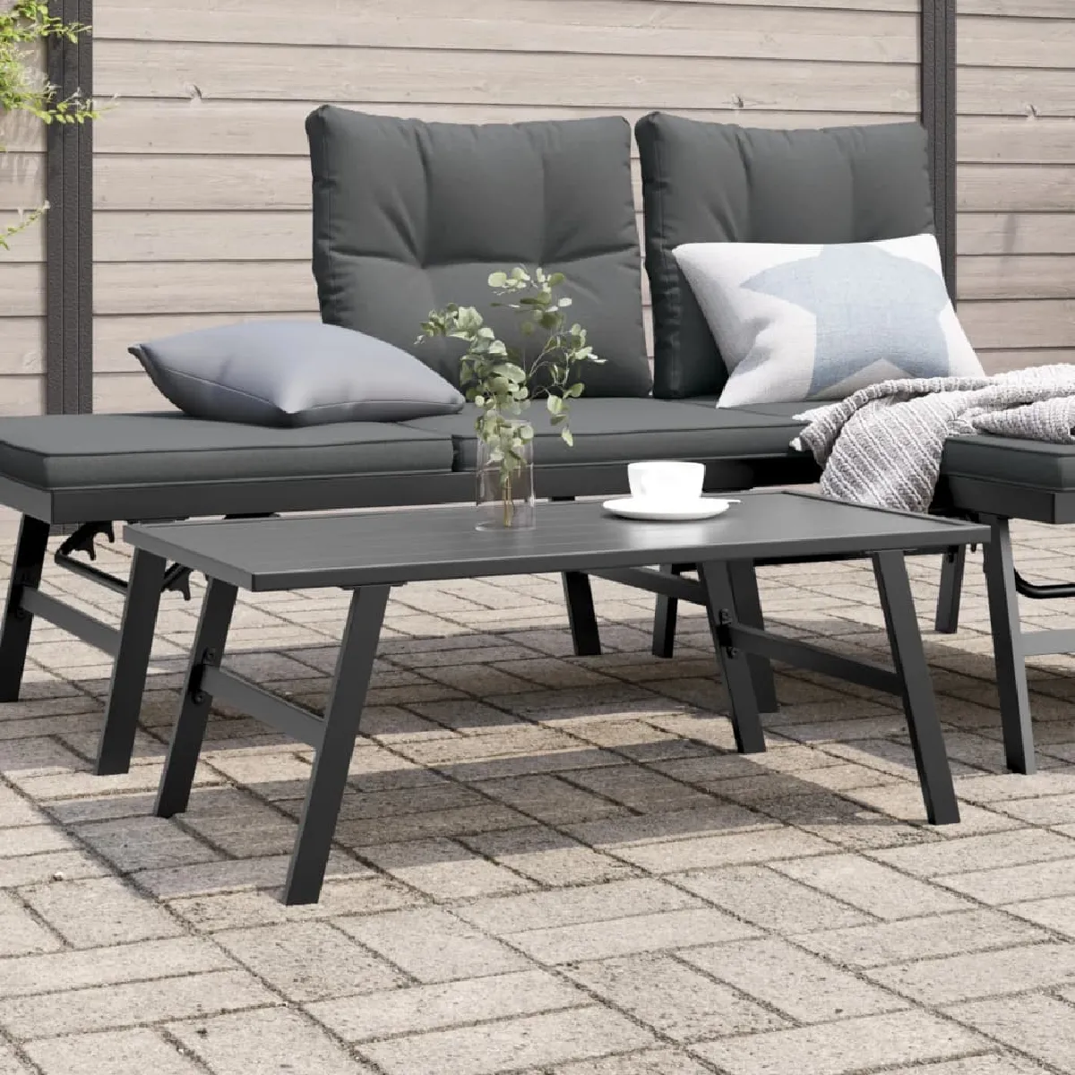 vidaXL Table basse de jardin - Noir vidaXL Table basse de jardin - Noir
