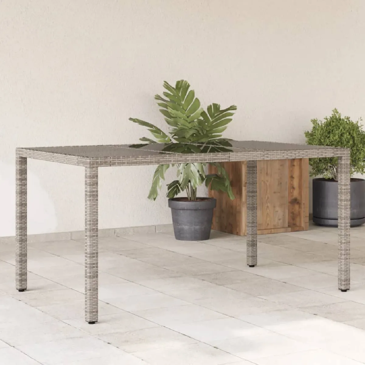 VIDAXL Table de jardin dessus en verre - vue 5