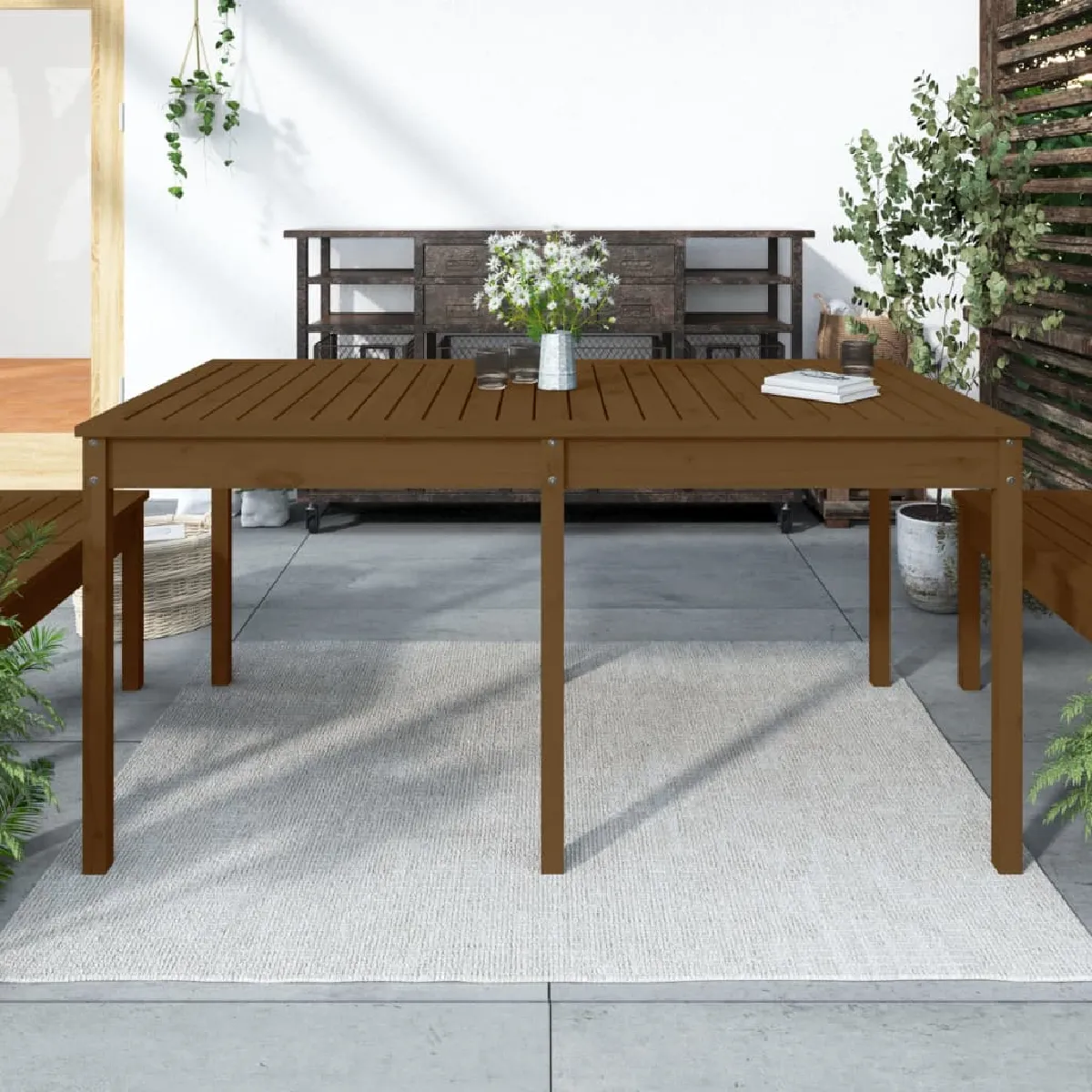 vidaXL Table de jardin miel 159 5x82 5x76 cm bois massif de pin 823979 - vue 2