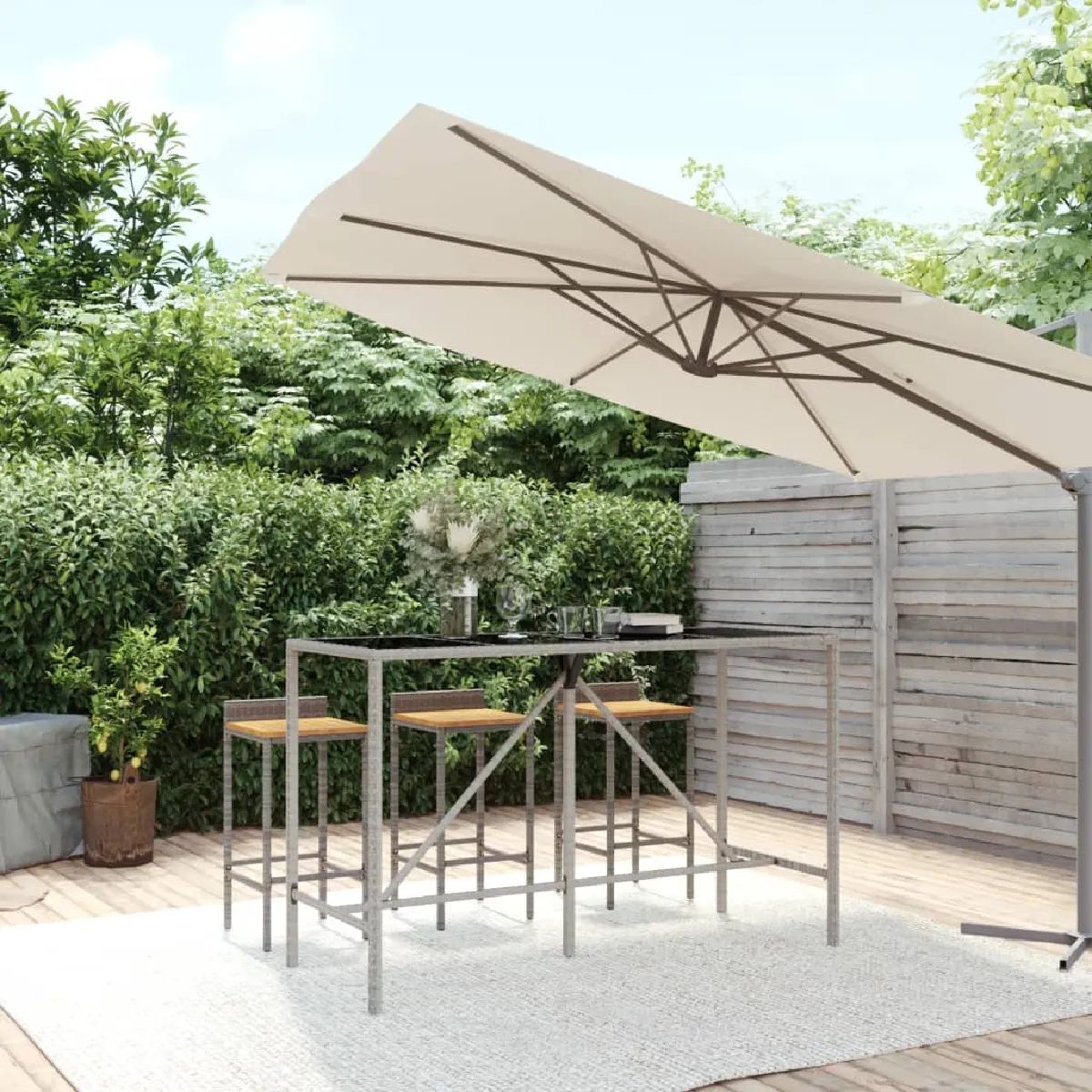 VIDAXL Table de bar 180x70x110 cm - vue 2