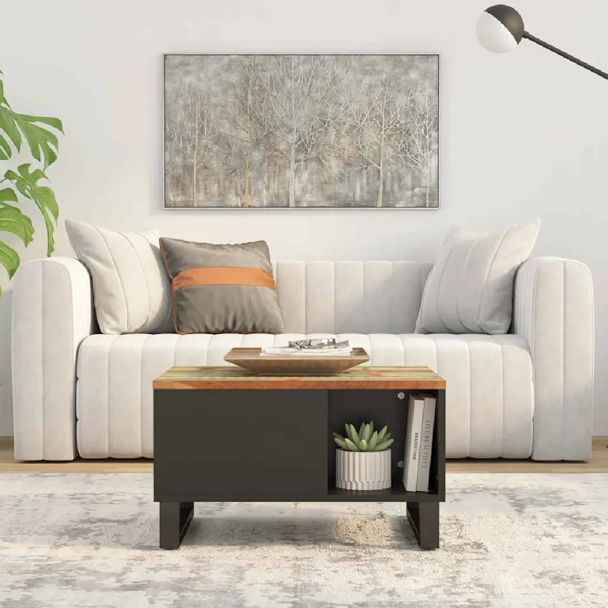 vidaXL - Table basse - Bois de récupération massif - 60x50x35 cm - Image 3