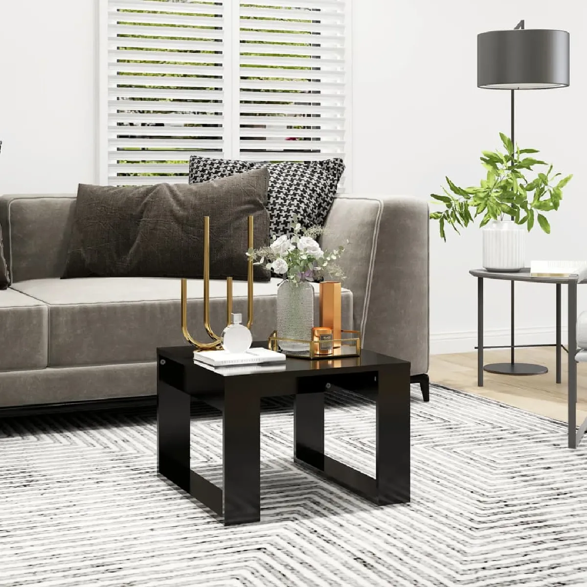 VidaXL Table d'appoint 50x50x35 cm Noir