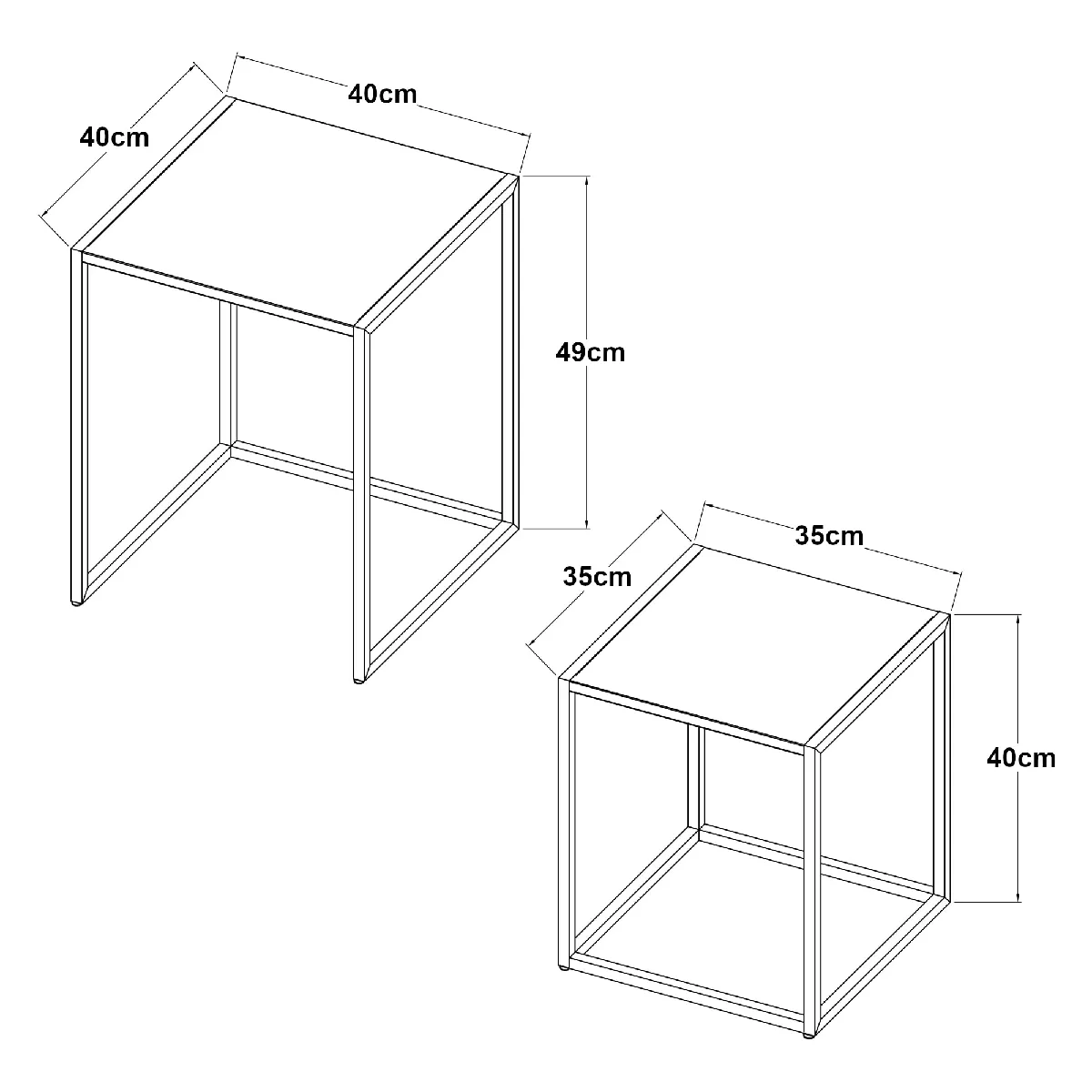 Meilleurs prix pour Helloshop26 Set de tables gigognes - Noir mat