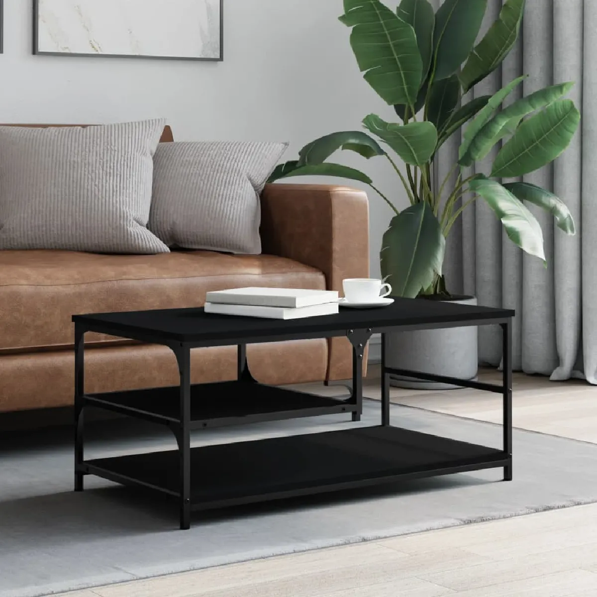 VidaXL Table Basse 90x49x40 - Noir