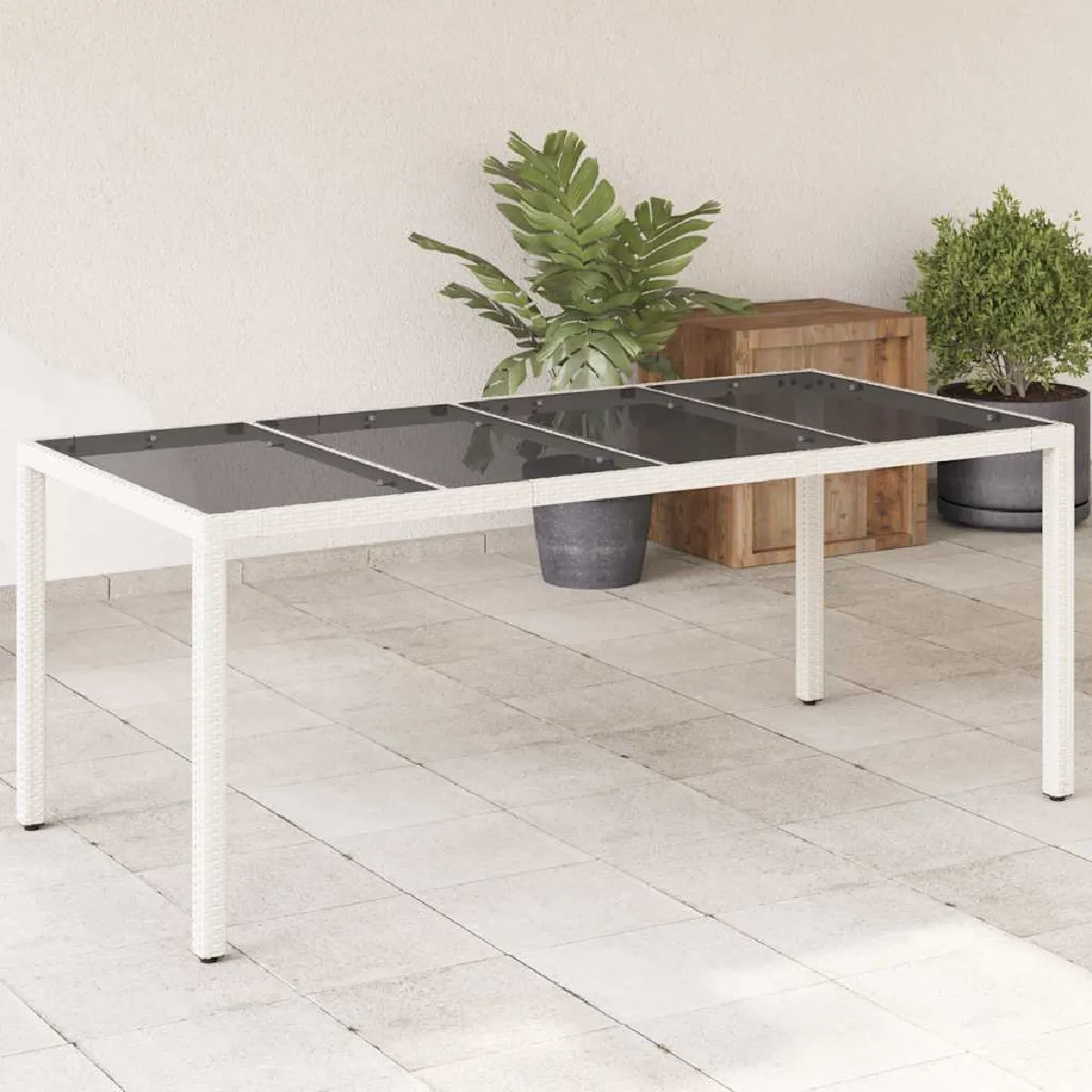 Vidaxl Table de jardin Blanc - vue 7