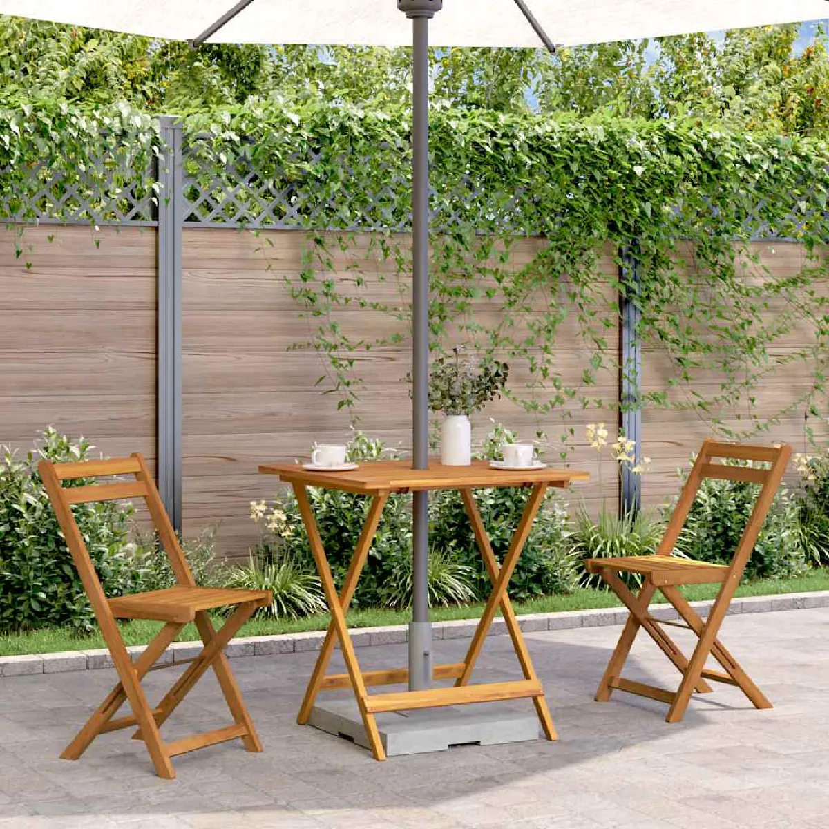 vidaXL Table pliable de jardin Bois d'acacia - vue 6