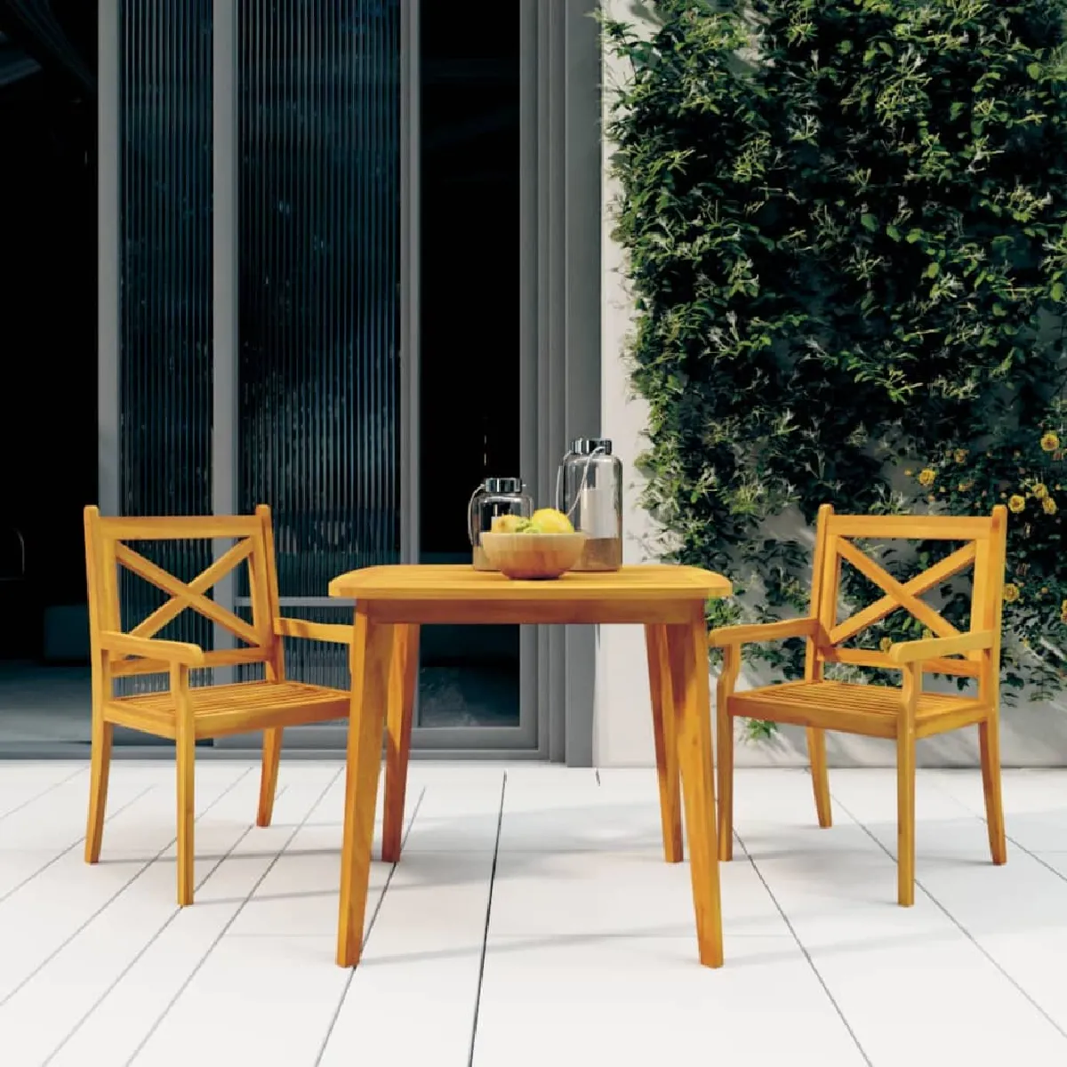 vidaXL Table jardin 85x85 Acacia massif