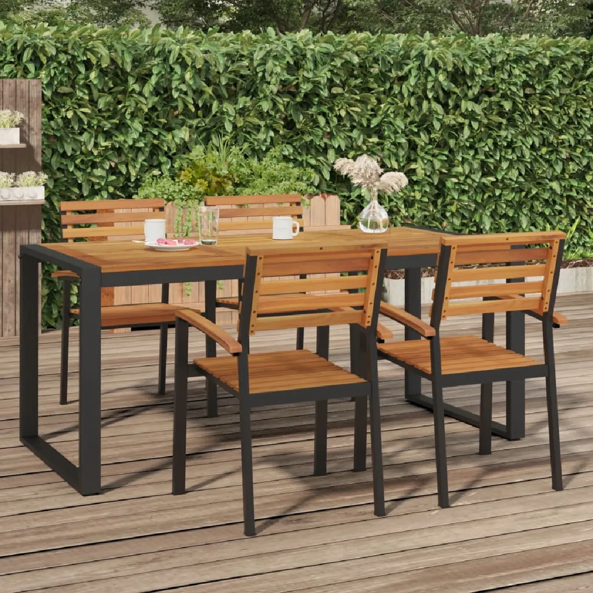 vidaXL Table de jardin Bois d'Acacia - vue 4