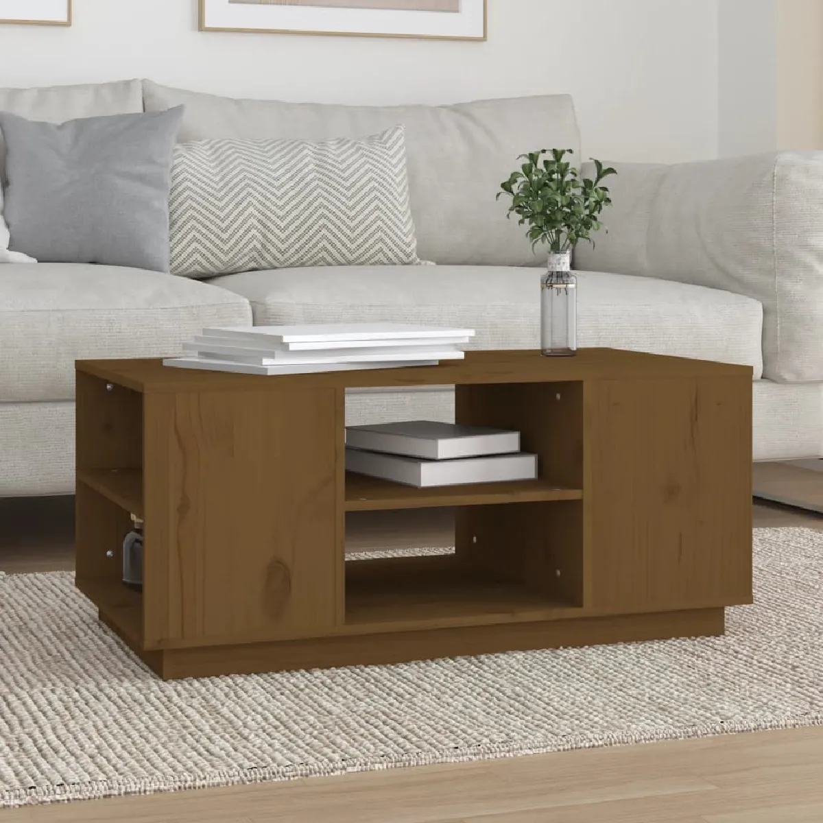 Vidaxl Marron Table Basse - Miel