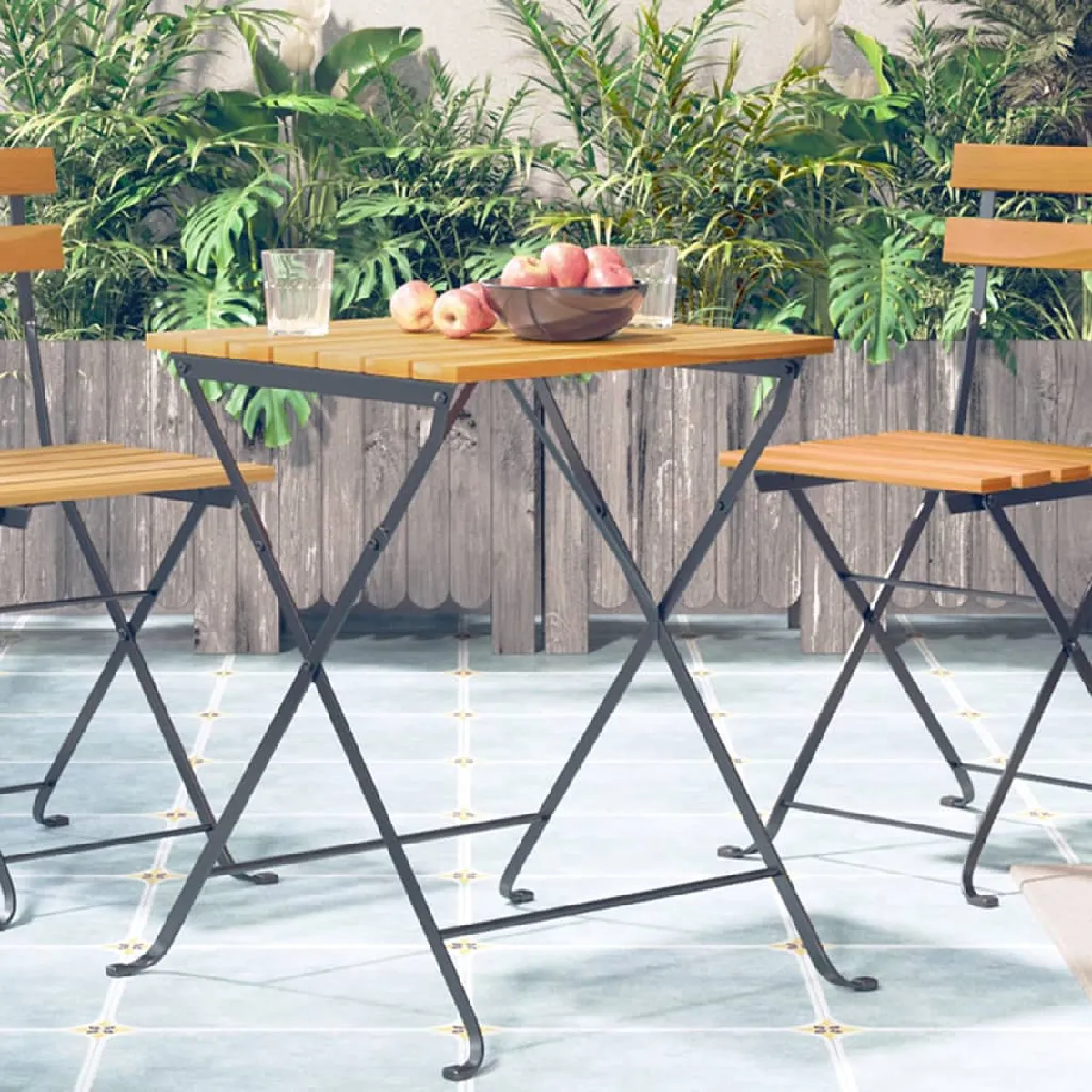 vidaXL Table de bistro 55x54 cm Acacia Massif - vue 2