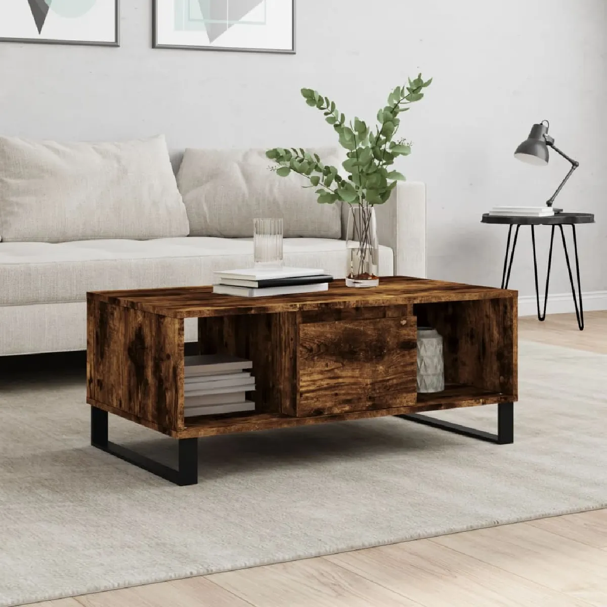VIDAXL - Table basse - Chêne - 90x50x36,5 cm - Image 2